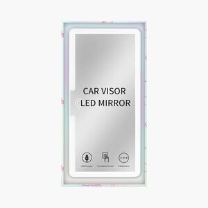 LED Car Visor Mirror with Touch Dimmer - White